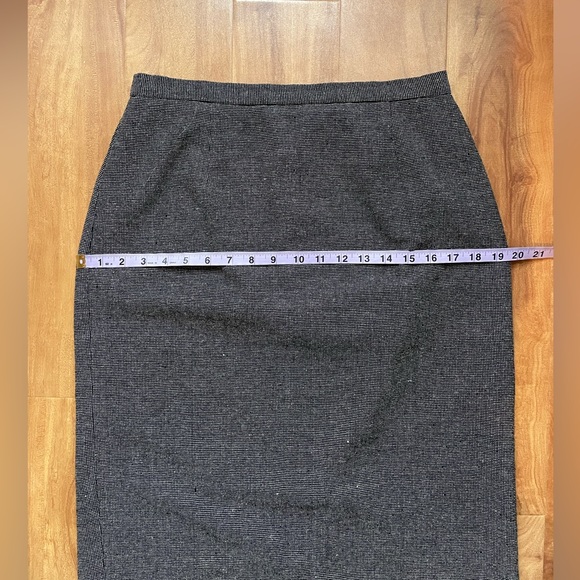 Vintage Black & Grey Wool Blend Embroidered Maxi Skirt With Fringe - Picture 7 of 11